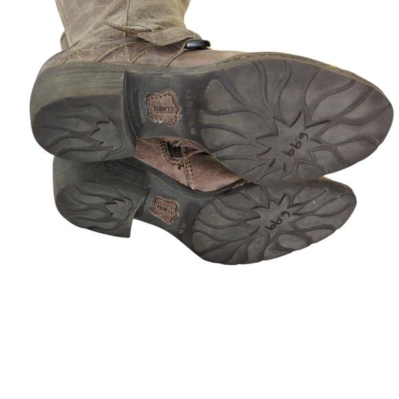 Born Magda Riding Boots Leather Brown Monk Strap W22414 Women's Size 7 Mid Calf - Picture 5 of 6